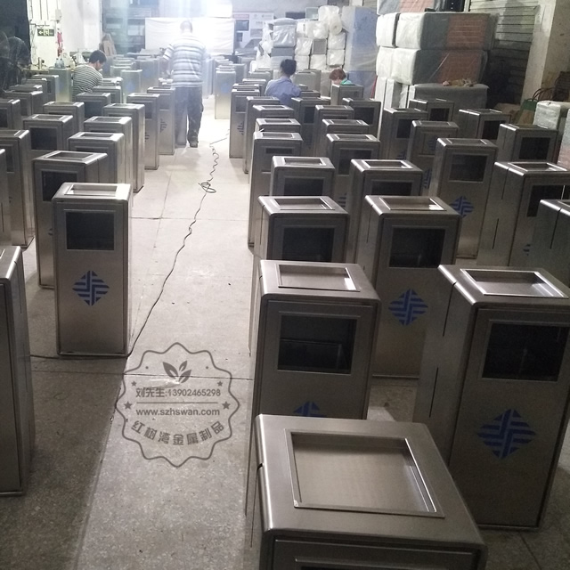 室內(nèi)電梯口方形不銹鋼果皮箱圖片003