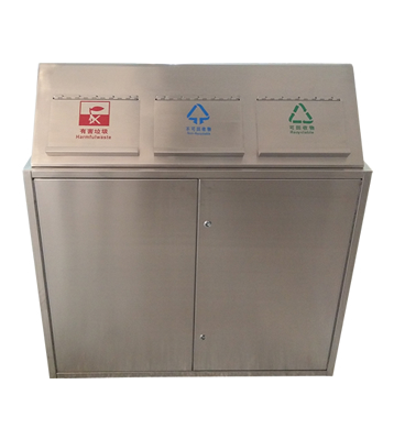 室內環保三分類不銹鋼垃圾箱主圖