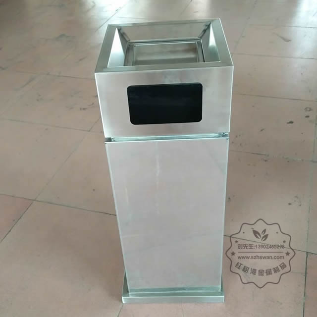 室內電鍍仿大理石方形不銹鋼垃圾桶圖片004