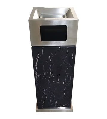 室內電鍍仿大理石方形不銹鋼垃圾桶主圖