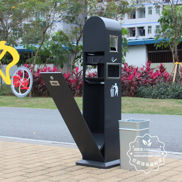 戶外烤漆不銹鋼吸煙柱果殼箱圖片003