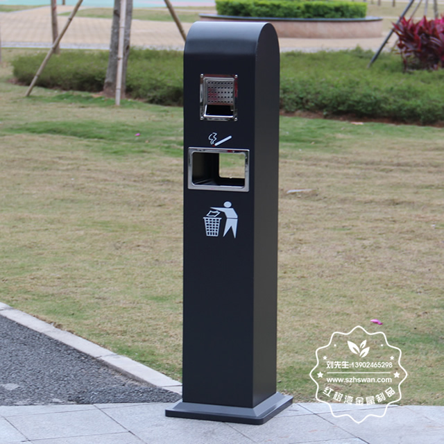 戶外烤漆不銹鋼吸煙柱果殼箱圖片006