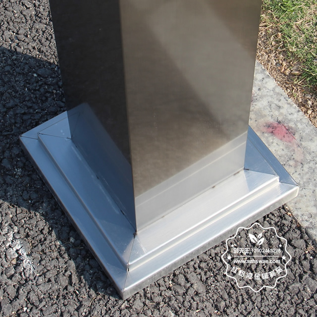 高鐵站戶外方形不銹鋼煙蒂柱006