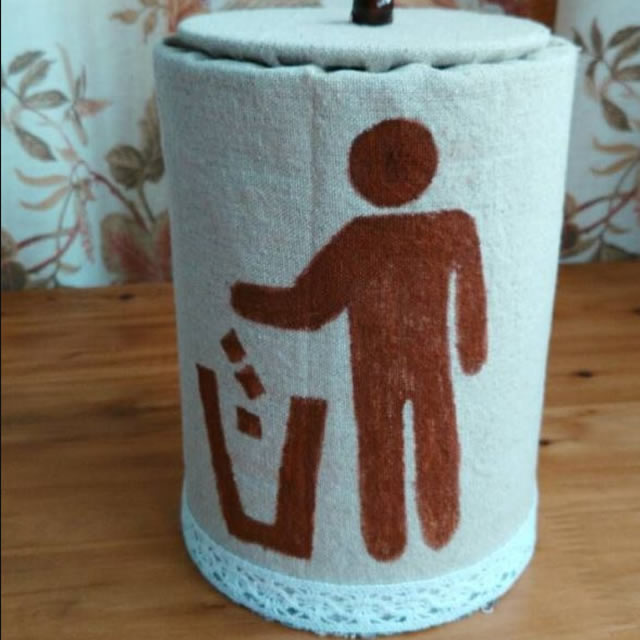 用奶粉罐手工制作分類垃圾桶圖片007