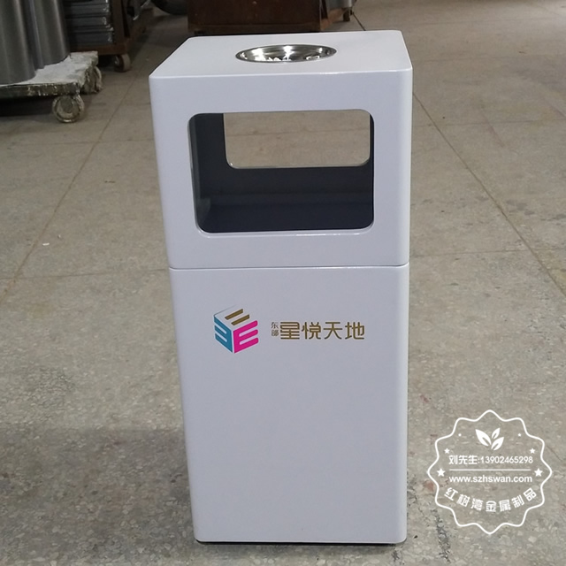 方形室內噴塑鐵板垃圾桶果皮箱圖片001