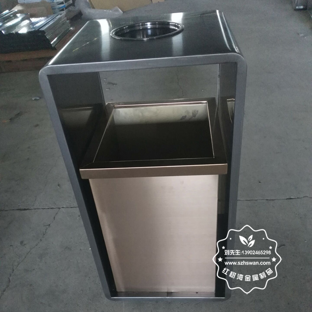 室內(nèi)電梯口方形鋼制果皮箱圖片04