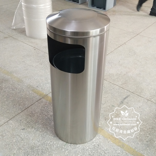 景區戶外圓柱形分類不銹鋼果皮箱圖片01