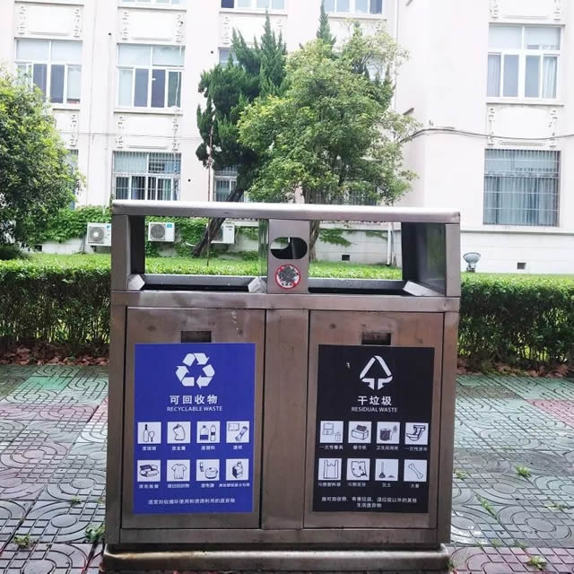 校園不銹鋼垃圾桶01