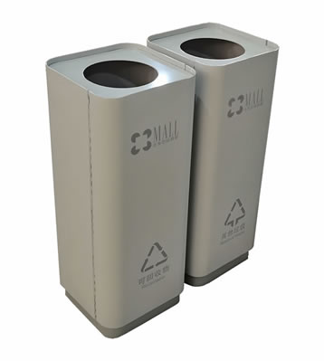 室內方形組合式不銹鋼分類垃圾桶