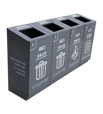 室內購物商場商用滑軌不銹鋼分類垃圾桶主圖