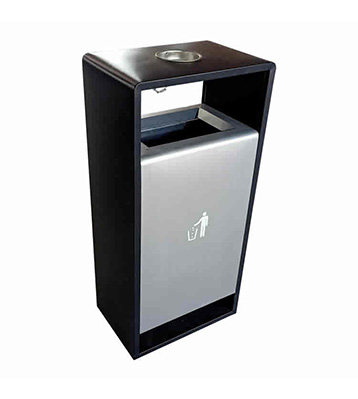 戶外小區方形不銹鋼垃圾桶單筒