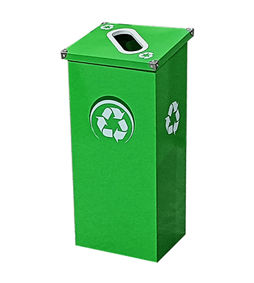 三色不銹鋼分類垃圾桶投放點