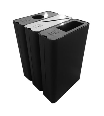 出口室內(nèi)商用噴粉三分類不銹鋼果皮箱