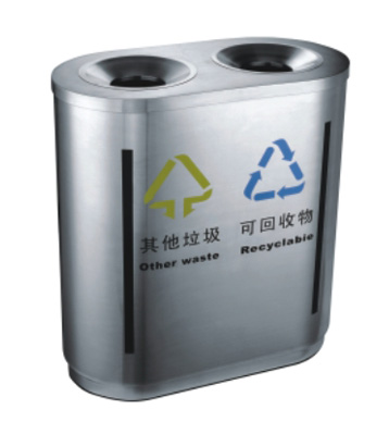 立式商用室內不銹鋼二分類垃圾桶