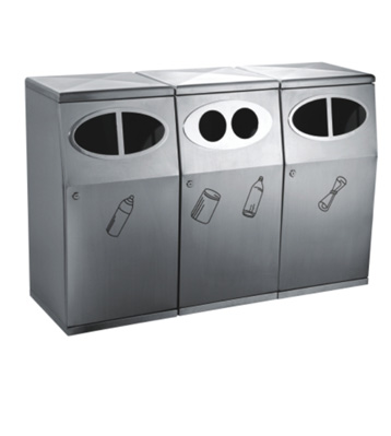 室內不銹鋼三分類垃圾桶主圖