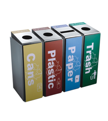 不銹鋼四分類環保回收桶