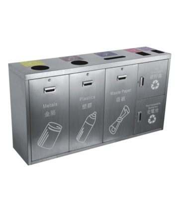 不銹鋼五分類垃圾桶主圖