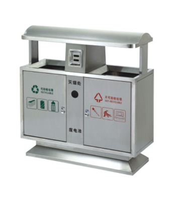 戶外景區(qū)常用不銹鋼分類環(huán)保垃圾桶主圖