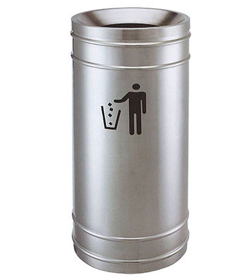 圓形斜口不銹鋼垃圾筒