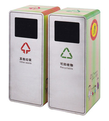 不銹鋼商場分類垃圾桶