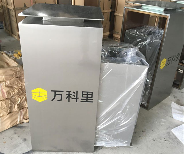 高檔室內不銹鋼垃圾桶成品展示