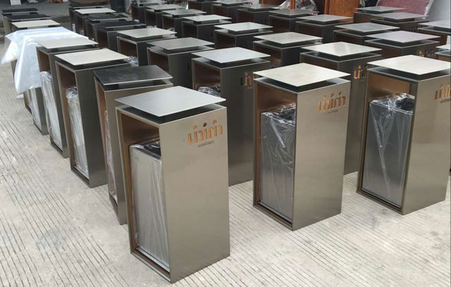 高檔室內不銹鋼垃圾桶批量展示圖
