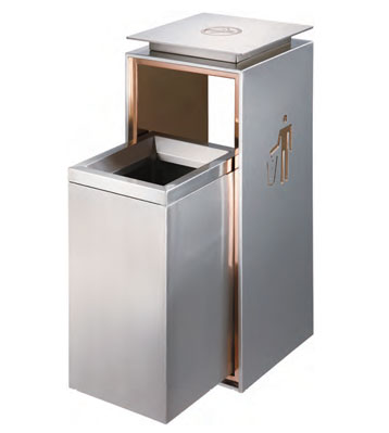 不銹鋼單桶方形垃圾桶