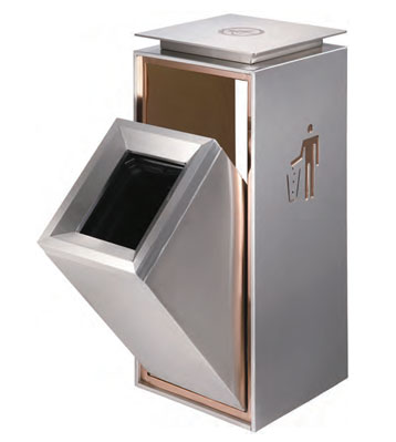 高檔酒店立式不銹鋼室內垃圾桶