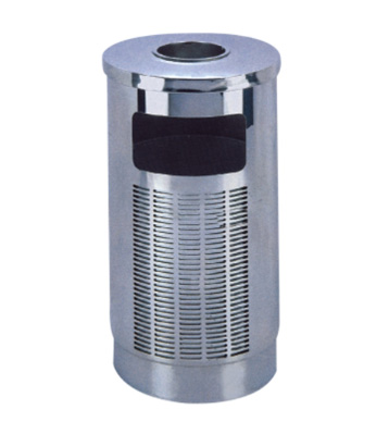 耐用立式沖孔不銹鋼商場垃圾桶