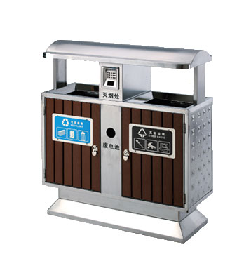 廣場環保鋼木垃圾桶