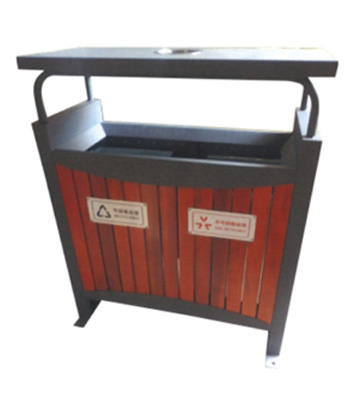 戶外社區(qū)鋼木分類(lèi)垃圾桶