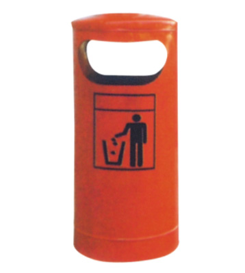 消防部隊定制戶外圓形鋼制垃圾桶