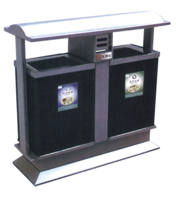 銀灰分類環保鋼制垃圾桶