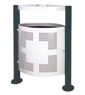 戶外社區(qū)沖孔鋼制垃圾桶