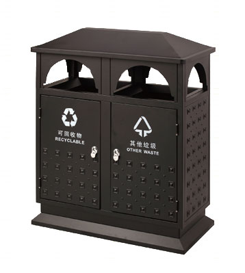 社區雙桶分類鋼制垃圾桶