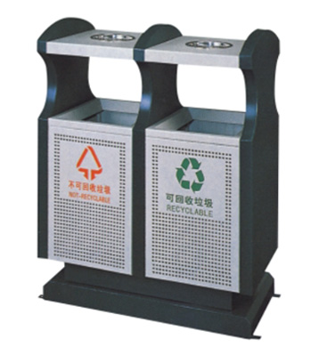 雙分類煙缸鋼制垃圾桶