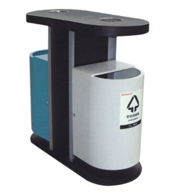 雙桶分類鋼制垃圾桶