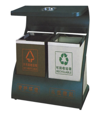 Z字型戶外鋼制垃圾桶主圖