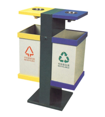 小區(qū)帶煙缸分類垃圾桶