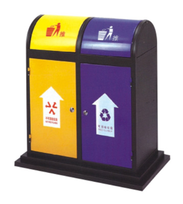 戶外搖蓋分類鋼制垃圾桶