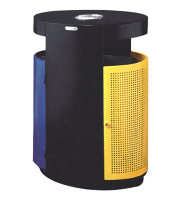 橢圓形底座分類鋼制垃圾桶