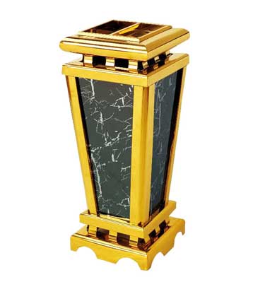 室內(nèi)大理石鈦金垃圾桶