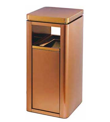 電鍍仿銅室內不銹鋼果皮箱