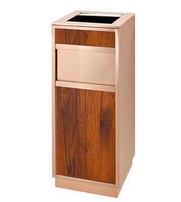 玫瑰金室內仿木垃圾桶