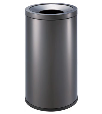 酷黑烤漆鐵皮垃圾桶