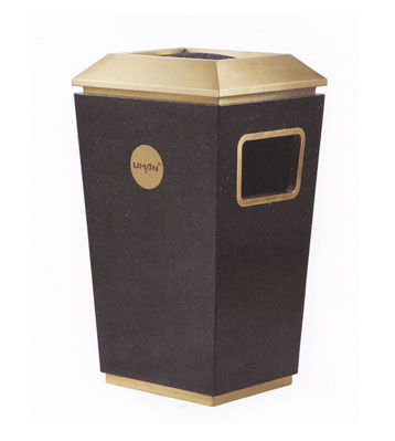 高檔賓館烤漆鐵皮垃圾桶