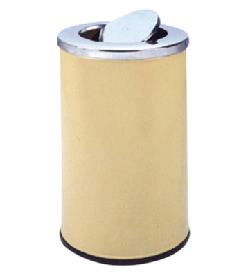 港式翻蓋圓形鐵皮垃圾桶