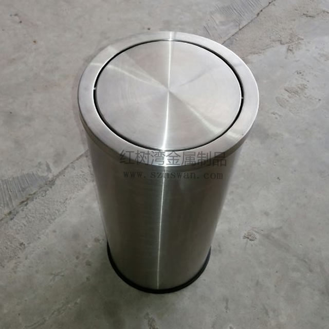 高檔室內(nèi)港式翻蓋不銹鋼果皮箱